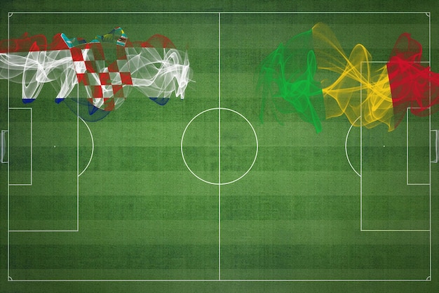 Croatia vs Mali Soccer Match national colors national flags soccer field football game Competition concept Copy space