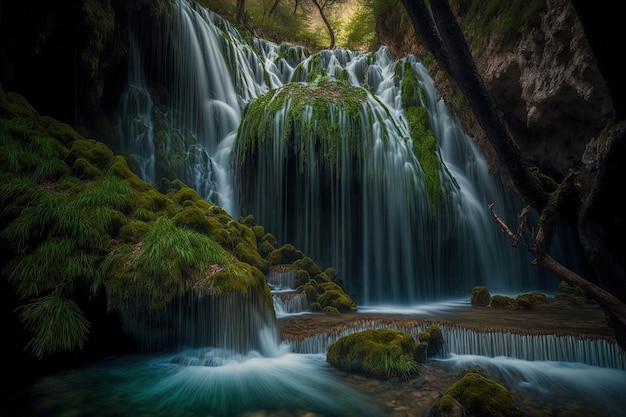 Croatian deep forest waterfall