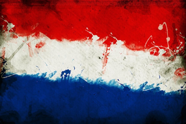 Croatian flag in grunge texhnique