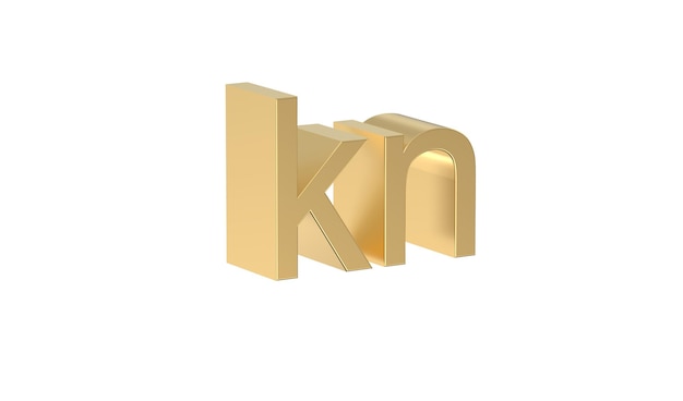 Croatian Kuna Currency symbol of Croatia in golden 3d