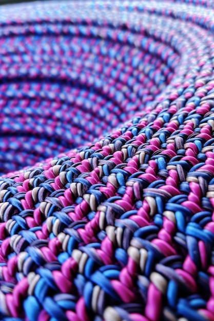 Photo a crochet blanket with a purple and blue design