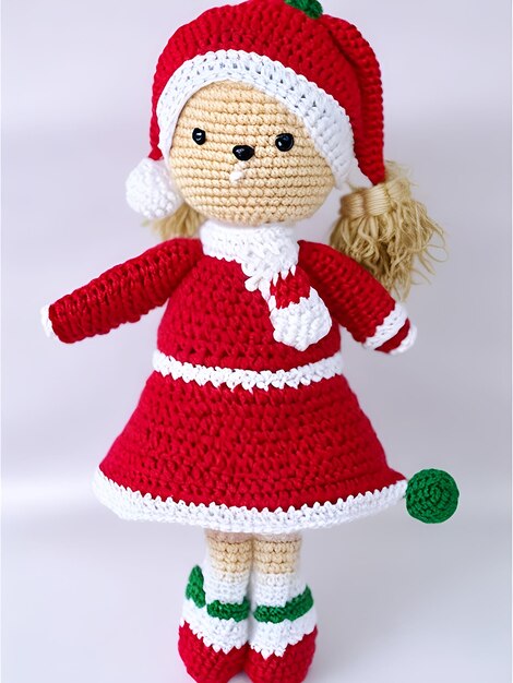 Photo crochet christmas doll generated ai