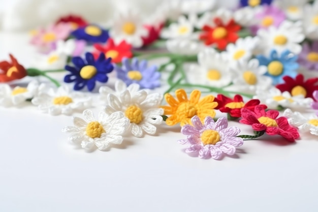 A crochet flower bouquet made by the crafty knitter.