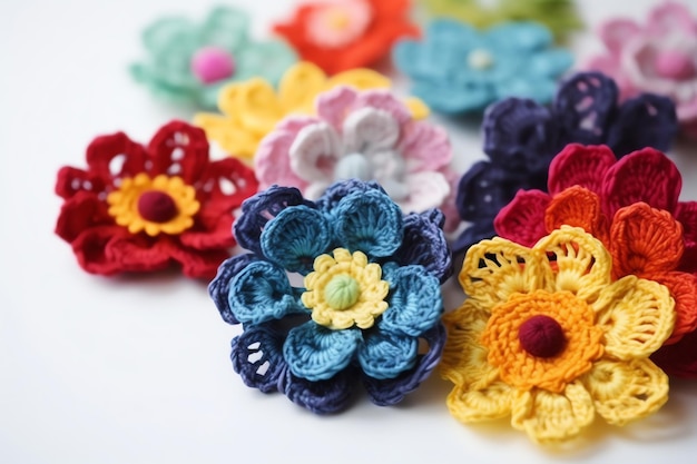 Crochet flowers are a fun and easy project for beginners.