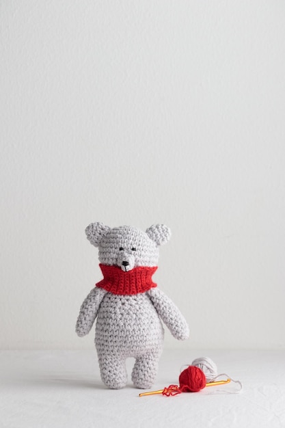 Photo crochet knitting cute teddy bear