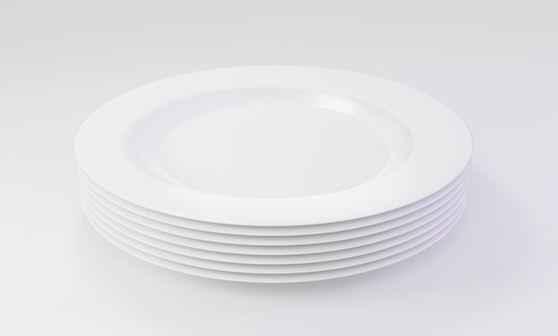 Crockery ceramic plate on white background