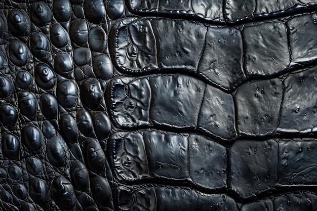 Crocodile black skin leather texture