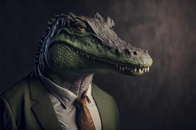 Crocodile in business suit