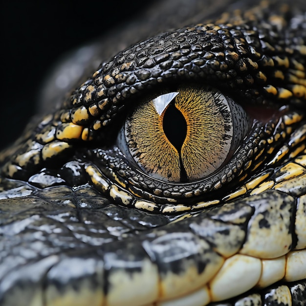 Photo crocodile eye close up realistic crocodile eye