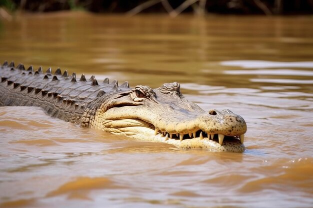 Crocodile floating in a rive