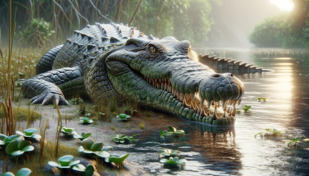 Крокодил в среде обитания