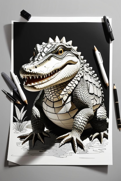 дизайн логотипа иллюстрации крокодила