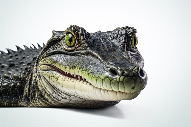 Crocodile isolated on a white background close up