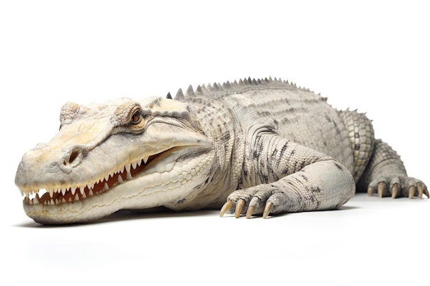 Photo crocodile isolated on a white background studio shot