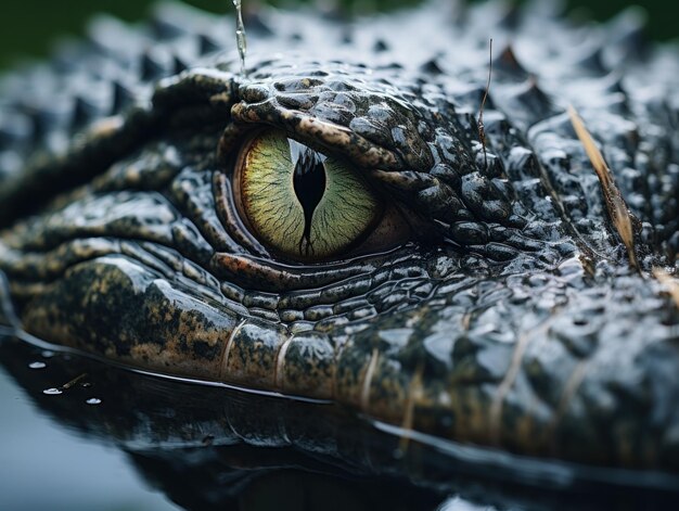 Crocodile in its Natural Habitat Wildlife Photography Generative AI