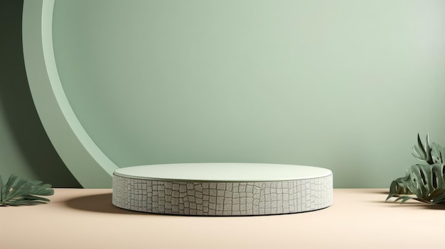 Crocodile Skin Abstract Minimalistic Product Podium The Scene for Product Presentation 3D Room with Geometric Platform Stage Pedestal Ai Generated Podium Mockup for a Product advertisement