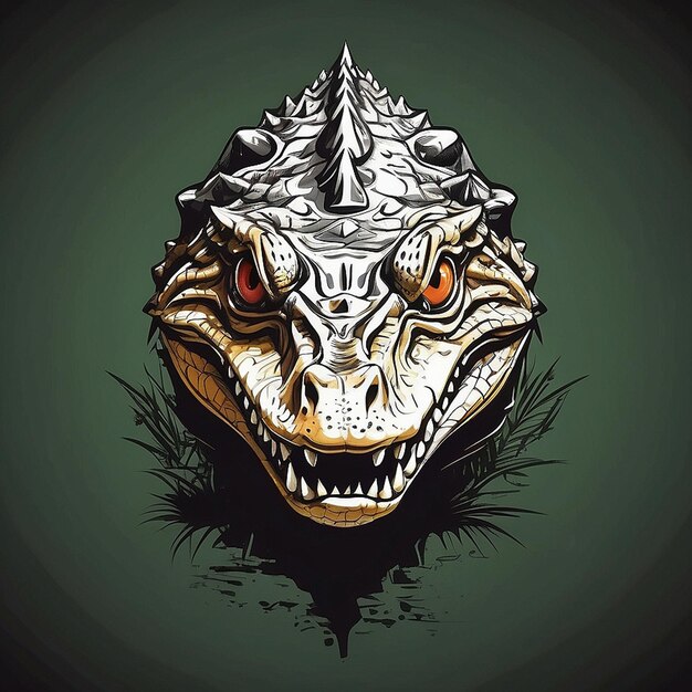 Crocodile theme vector tshirt design created with AI