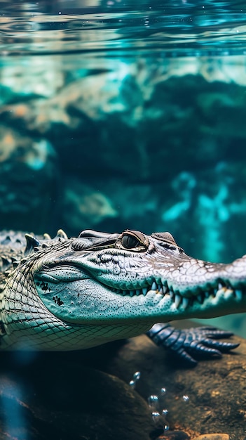 Photo crocodile in water hd 8k wallpaper