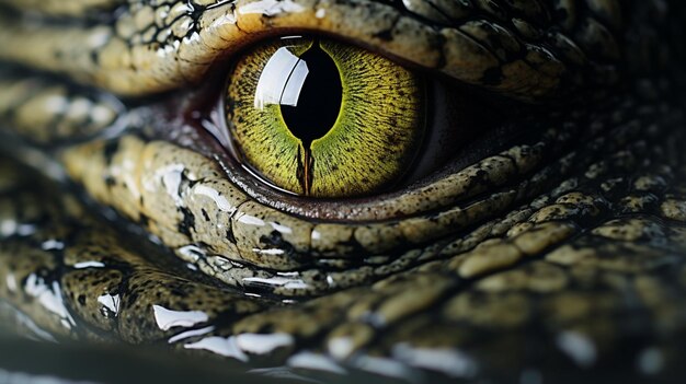 Photo crocodile wild animal dangerous eyes closeup concept