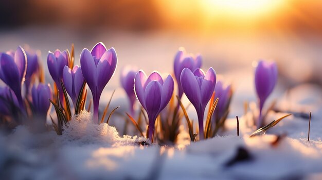 Foto crocus bloei seizoen generator door ai