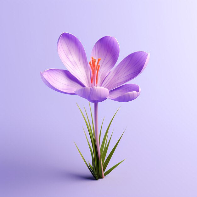 Photo crocus sativus on solid background