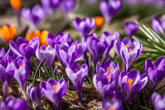 Photo crocus spring flowers