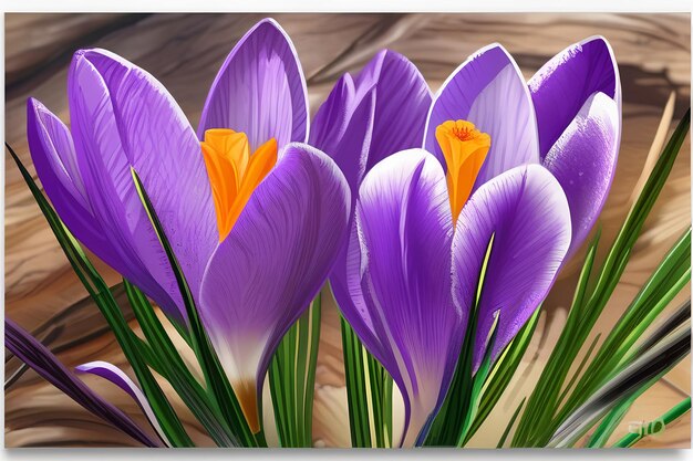 Photo crocus spring flowers