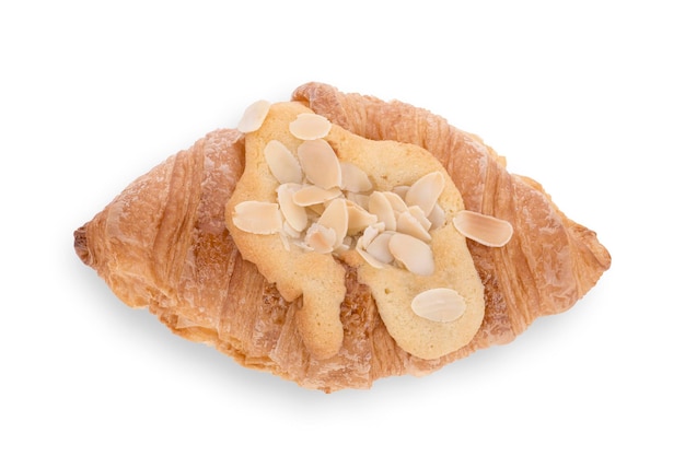 Croissant Almond isolated on white background