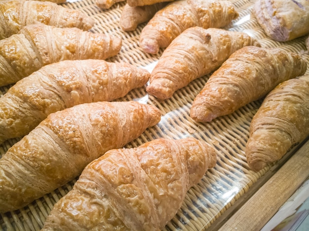 The croissant in bakery