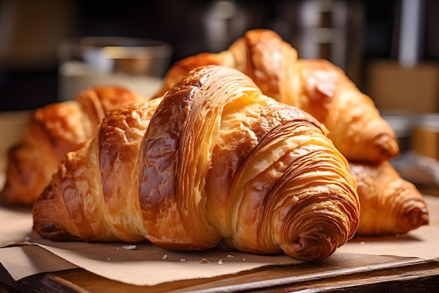 Croissant in a Bakery