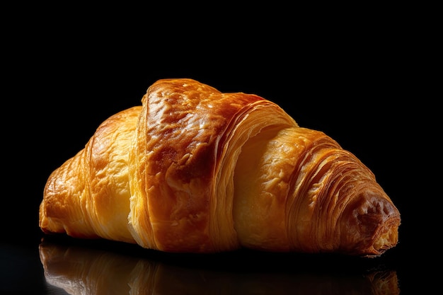 Croissant On Black Background