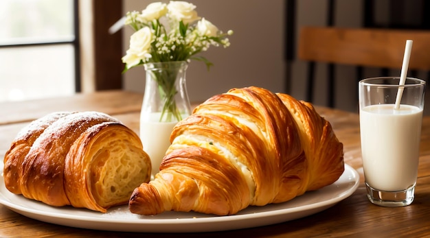 croissant bread on a table