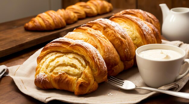 croissant bread on a table