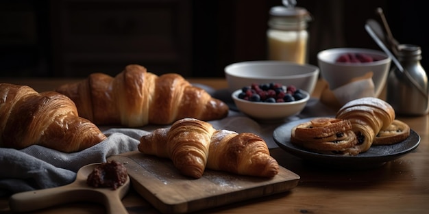 Croissant breakast opstelling