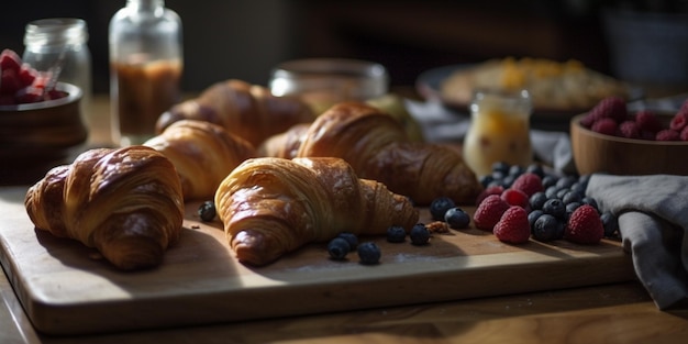 Foto configurazione colazione croissant