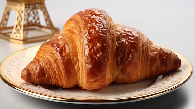 Croissant crunchy pastry snack dessert for tea time