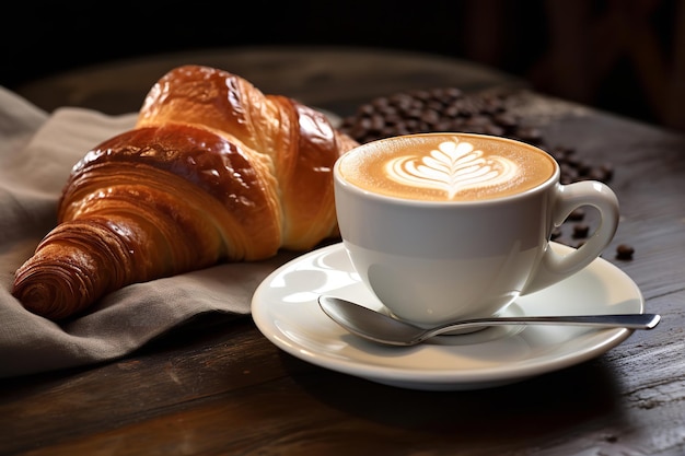 Croissant en Cappuccino Een perfect ochtendduo