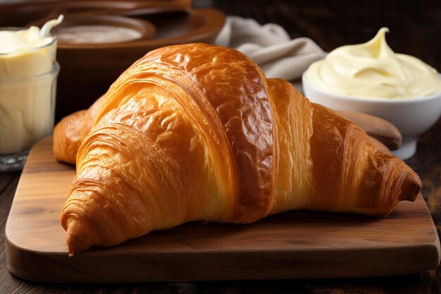 a croissant filled with vanilla cream