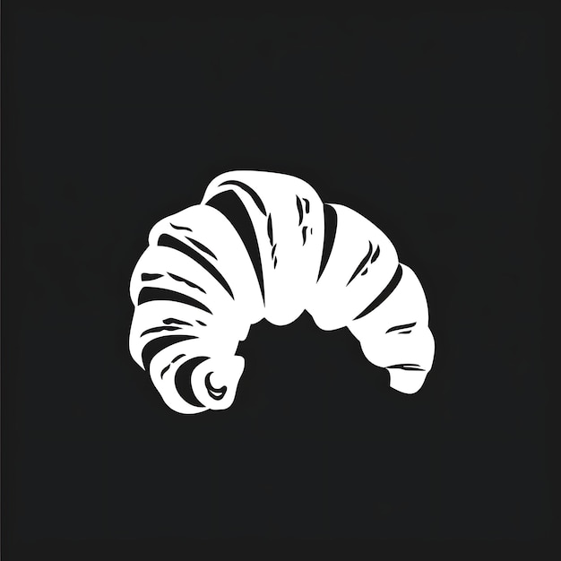 Photo croissant food icon with a flaky crescent shaped pastry ofte symbol idea design simple minimal art