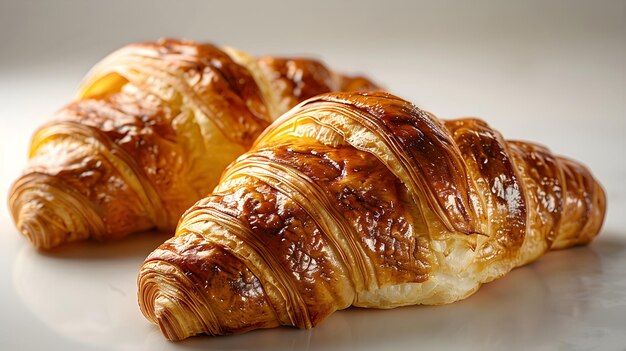 Photo croissant isolated on white background food concept