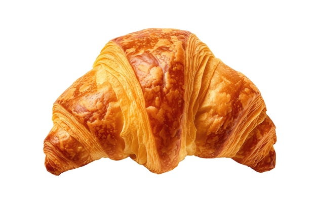 Croissant isolated on white background top view Generative AI