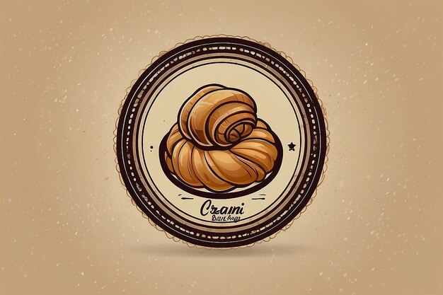 Photo croissant logo design vector templet