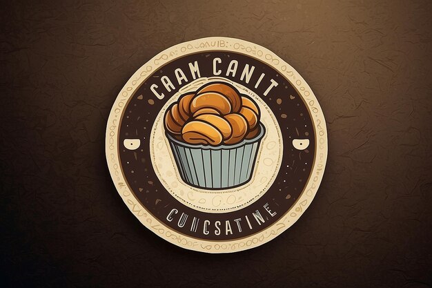 Photo croissant logo design vector templet