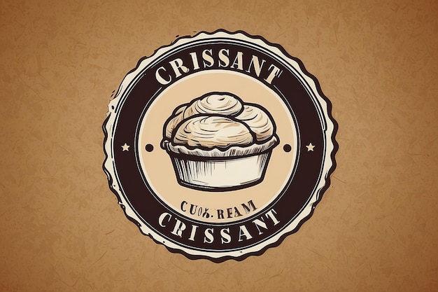 Foto modello vettoriale di progettazione del logo croissant