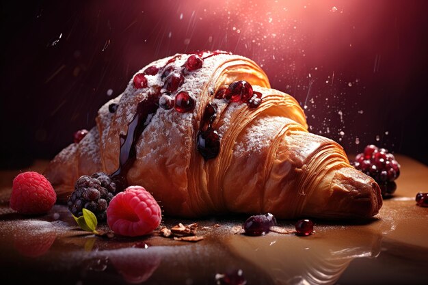 Foto croissant met bessenvulling