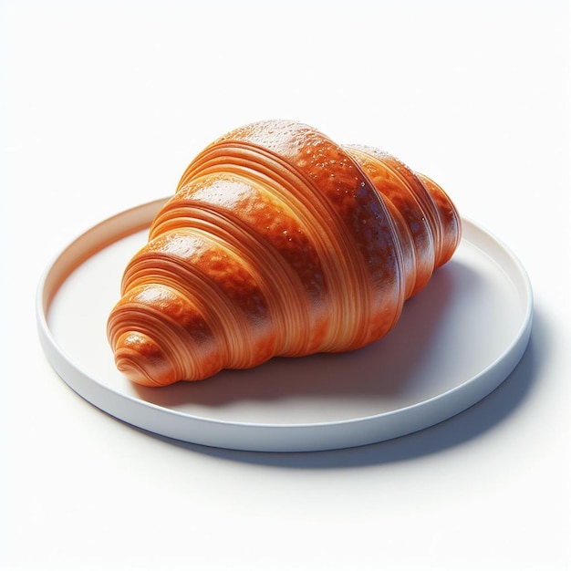 croissant on a plate on a white background