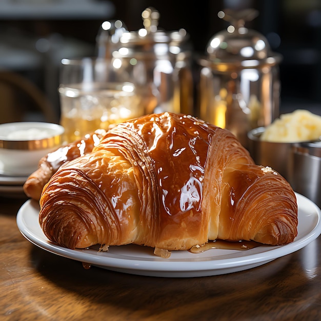 Croissant on a plate