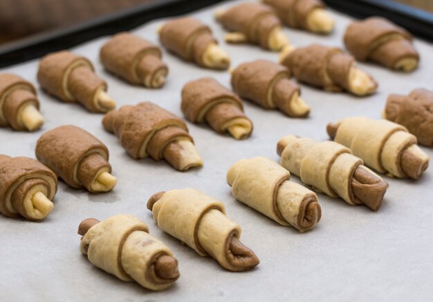 Photo croissant ready for oven