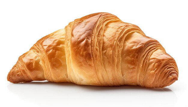 Croissant Side View Isolated on White