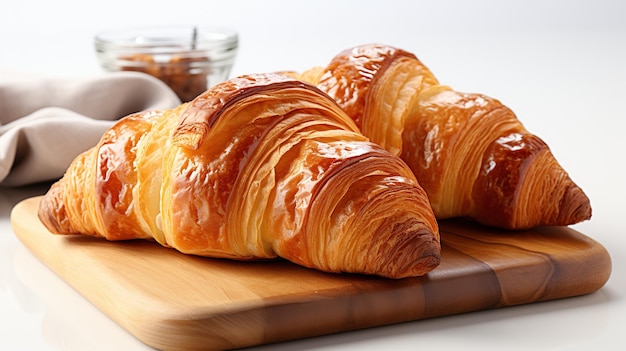 Croissant at white background